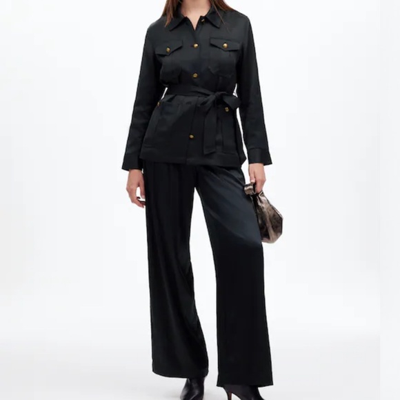 Madewell Double-Faced Satin Safari Jacket black NWT M - Picture 2 of 9